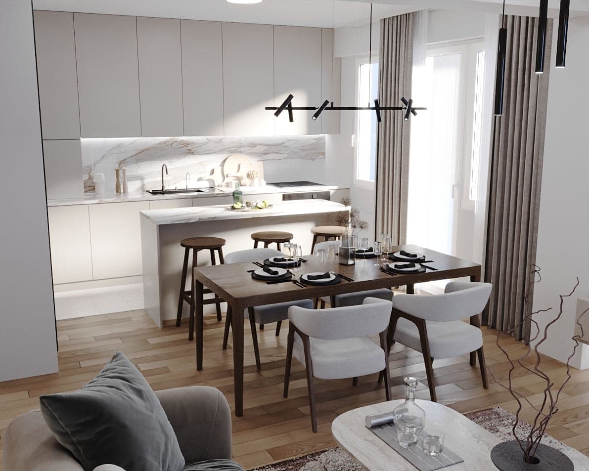 Современ Стан со Мермерни Детали — Внатрешен Дизајн, Скопје — фотографија 3, Инком Инженеринг