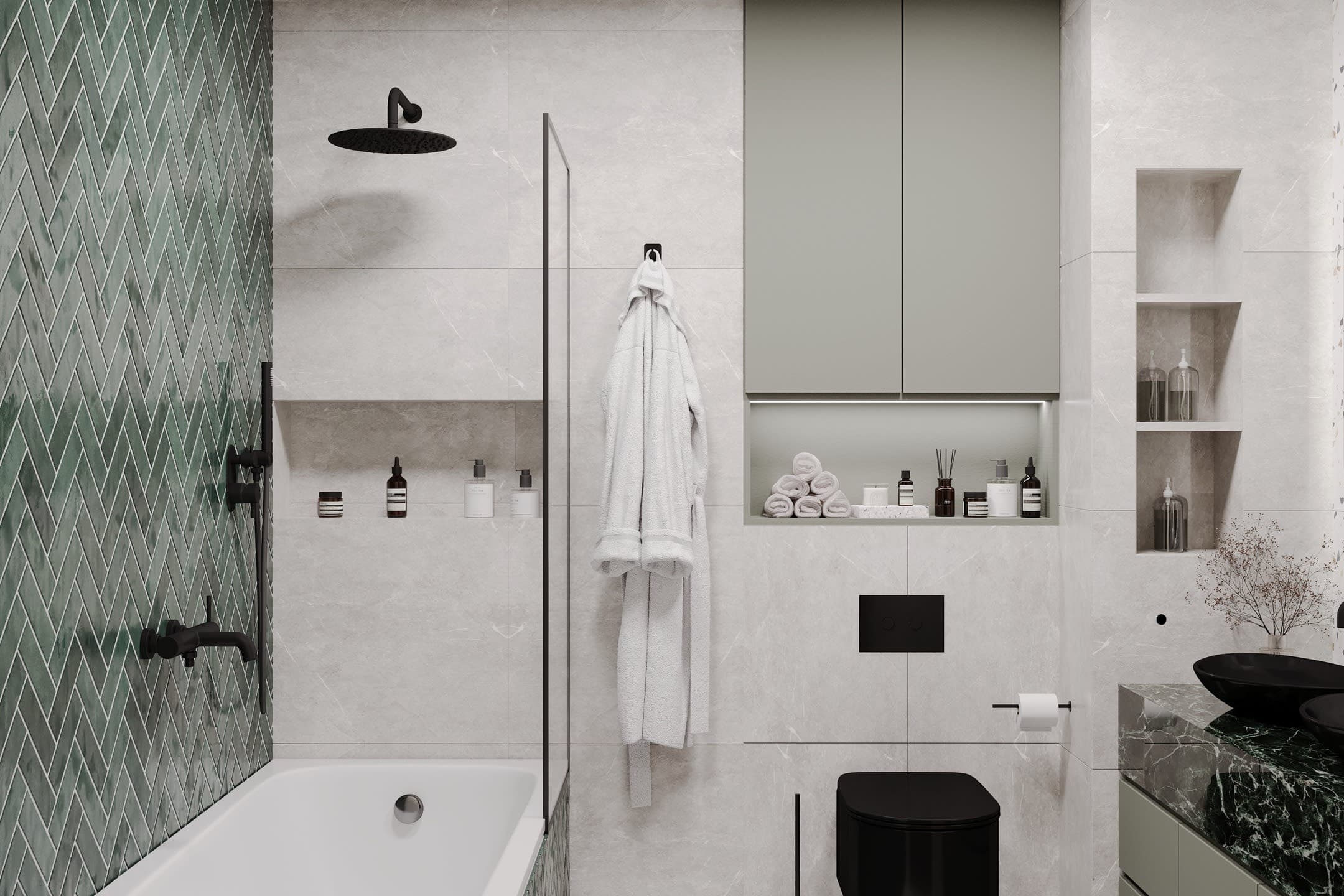 Модерен Стан со Зелен Акцент — Внатрешен Дизајн, Скопје 4