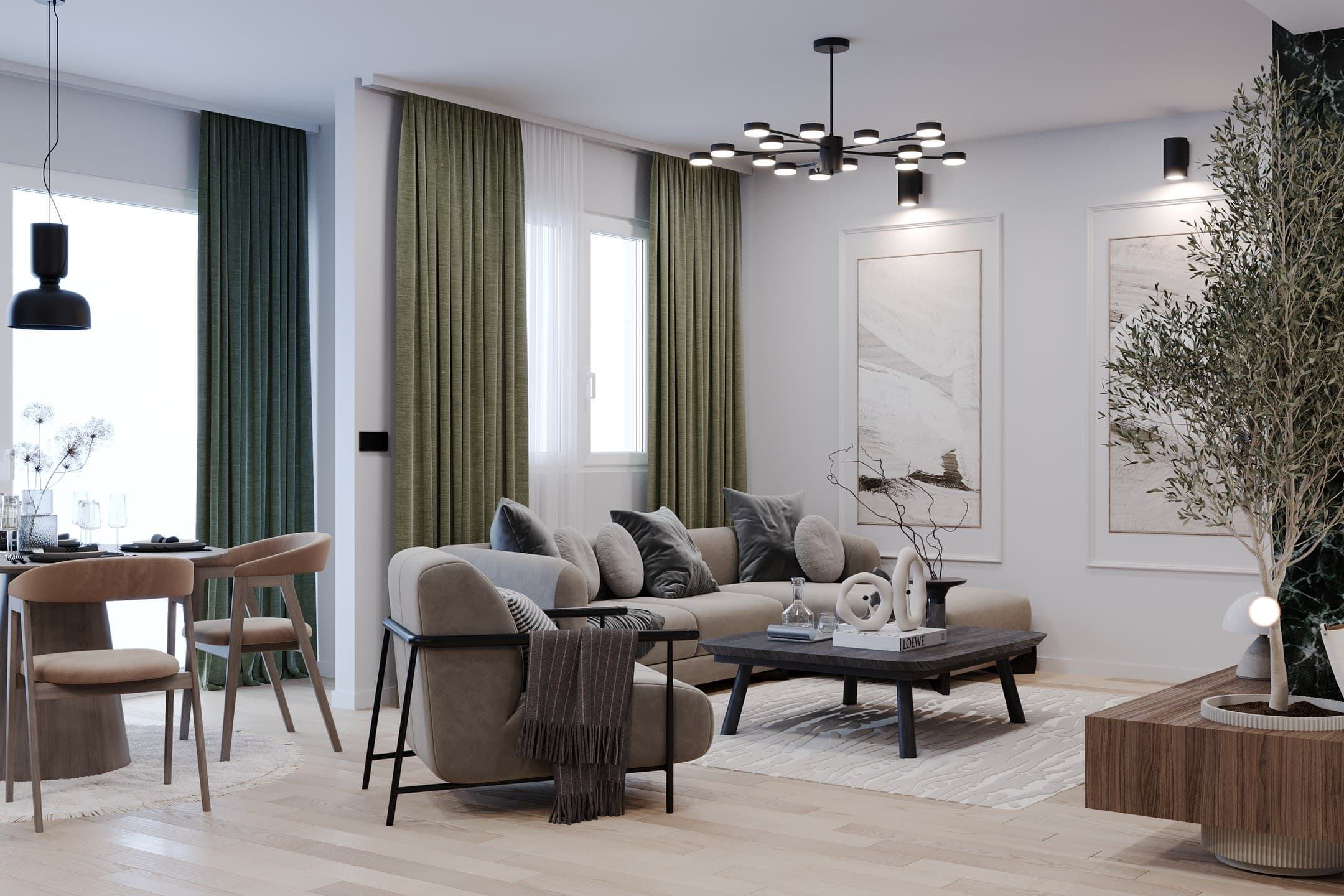 Модерен Стан со Зелен Акцент — Внатрешен Дизајн, Скопје 8