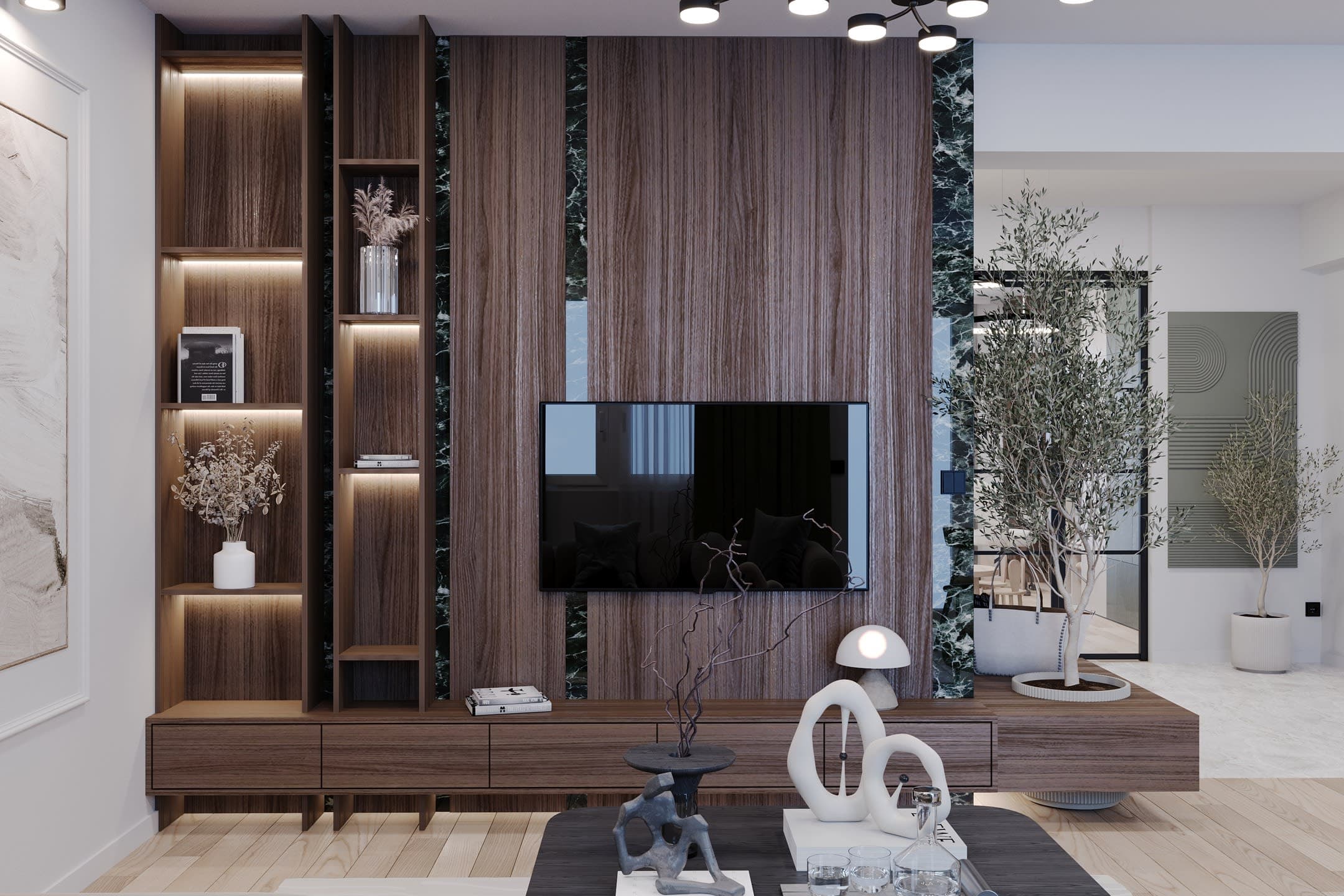 Модерен Стан со Зелен Акцент — Внатрешен Дизајн, Скопје 10