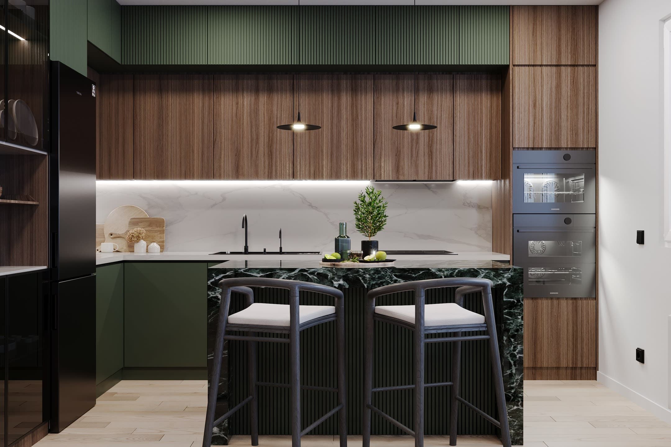 Модерен Стан со Зелен Акцент — Внатрешен Дизајн, Скопје 13