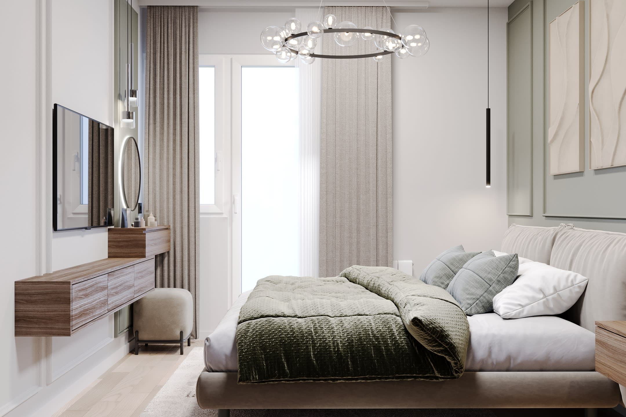 Модерен Стан со Зелен Акцент — Внатрешен Дизајн, Скопје 15